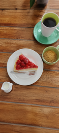 Part de gâteau aux fruits